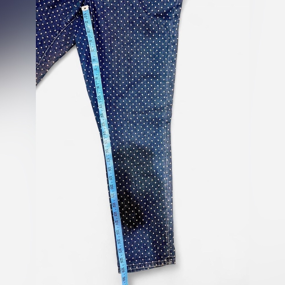 Merona Polka Dot Skinny Jeans | Size 16 | Mid-Rise Fit 3 | Dark Wash | NWT - Picture 4 of 6